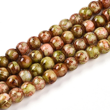 Baking Paint Glass Beads Strands DGLA-N003-6mm-B11-1