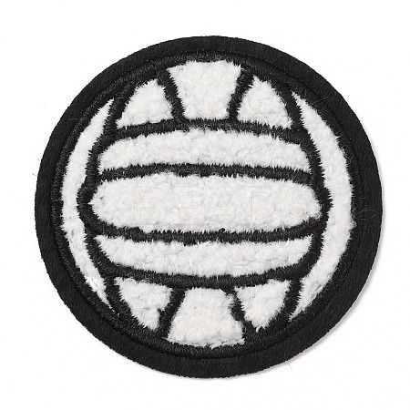 Sports Ball Theme Computerized Towel Fabric Embroidery Iron on Cloth Patches PATC-WH0007-23E-1