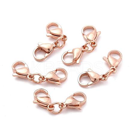 304 Stainless Steel Lobster Claw Clasps STAS-WH0026-07B-RG-1