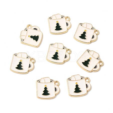 Christmas Theme Rack Plating Alloy Enamel Charms X-PALLOY-O109-29LG-1