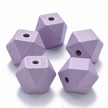 Painted Natural Wood Beads WOOD-Q040-020B-A04-1