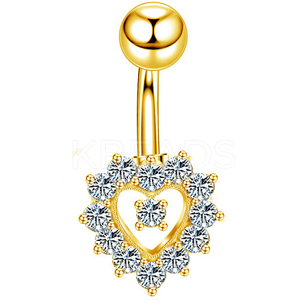 Clear Cubic Zirconia Belly Button Rings WG9960A-08-1