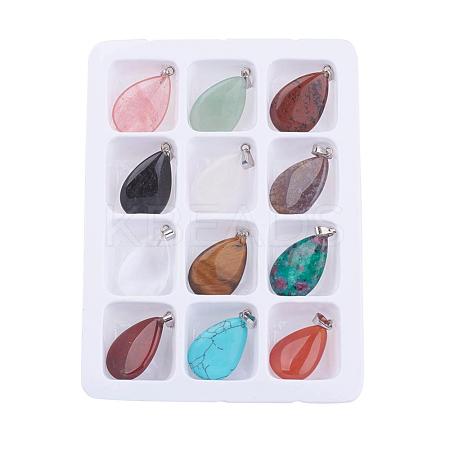Natural & Synthetic Mixed Gemstone Pendants G-S045-9-B-1