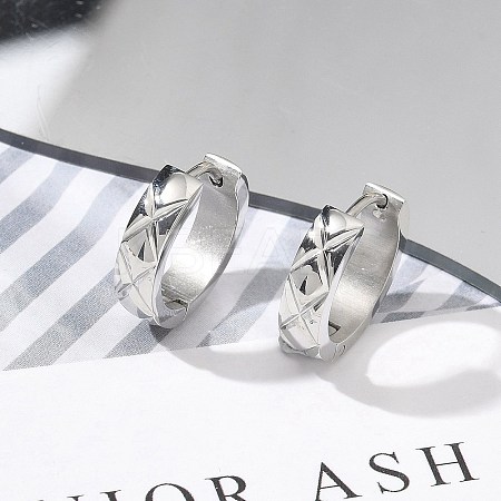 304 Stainless Steel Hoop Earrings for Women EJEW-C096-56P-1
