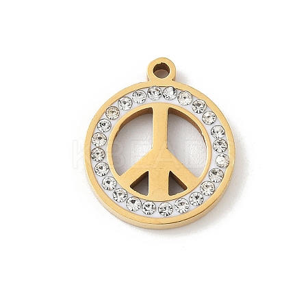 304 Stainless Steel Rhinestone Pendants LS-STAS-Q354-04G-1