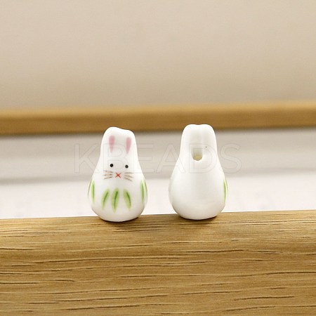 Handmade Porcelain Beads with Cartoon Painted PW-WG0583E-01-1
