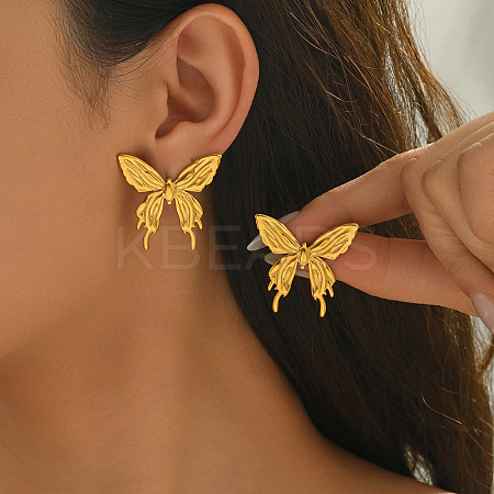 304 Stainless Steel Stud Earrings for Women WG6482F-02-1