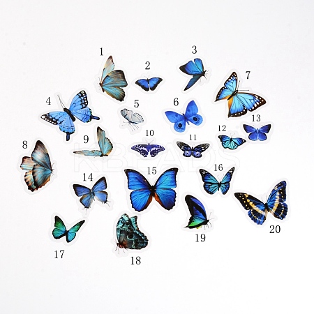 40Pcs 20 Styles Waterproof PET Adhesive Stickers Set DIY-WH0240-24-1