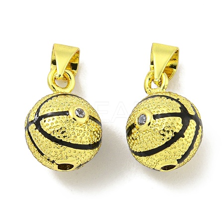 Rack Plating Brass Micro Pave Clear Cubic Zirconia Pendants KK-S091-17-1