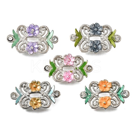Brass Crystal Rhinestone Flower Multi-Strands Links KK-P306-17P-1