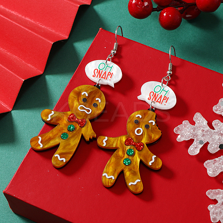 Festive Christmas Acrylic Dangle Earrings for Holiday Season Celebration LS-KD3160-11-1