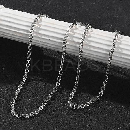 304 Stainless Steel Cable Chain Necklaces for Women Men STAS-M102-69P-1
