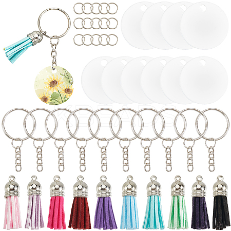 DIY Blank Double-sided Heat Transfer Aluminium Pendant Keychain Making Kits DIY-SP0005-26D-1