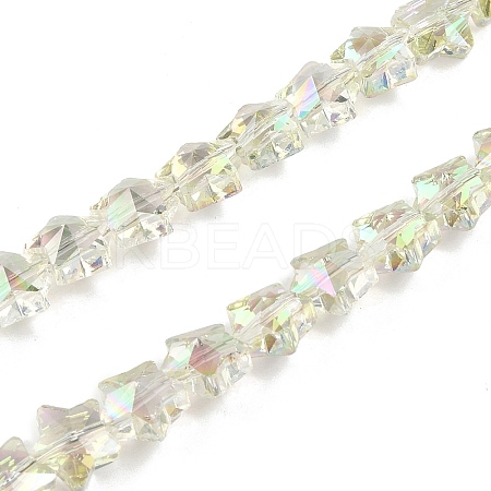 Electroplate Transparent Glass Beads Strands EGLA-U004-03A-HP06-1