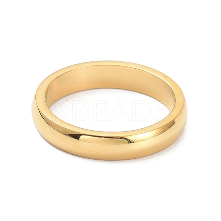 4mm Polished Plain Dome Finger Ring for Girl Women RJEW-C012-06E-G-1