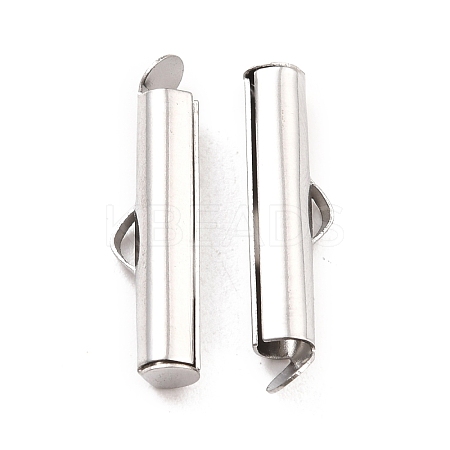 Non-Tarnish 304 Stainless Steel Slide On End Clasp Tubes STAS-C044-08B-P-1