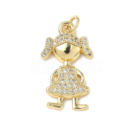 Brass Micro Pave Cubic Zirconia Pendants ZIRC-I356-35G-1