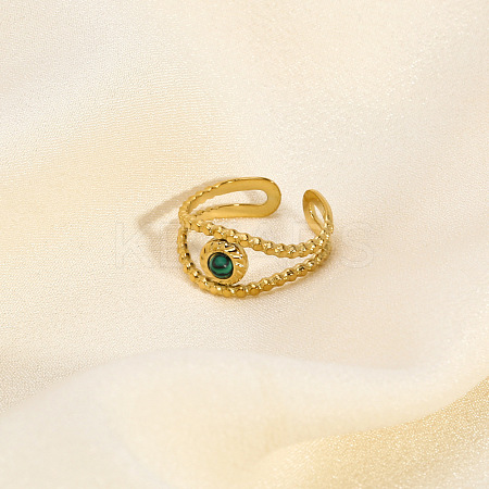 Vintage Synthetic Malachite Eye Ring ED3858-2-1