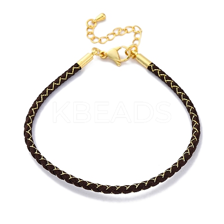 Polyester Cord Braided Bracelet Makings MAK-Z003-01G-30-1
