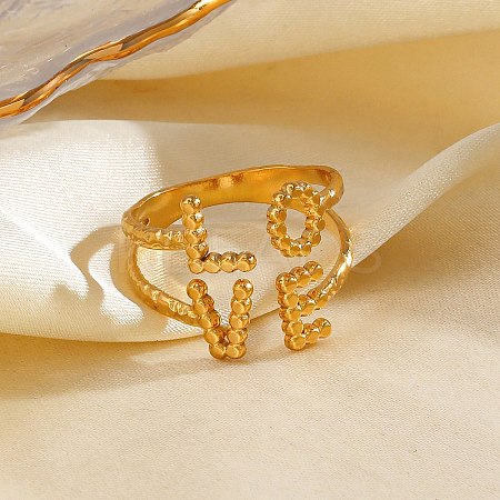 304 Stainless Steel Open Cuff Rings for Women LS-RJEW-K303-05G-1