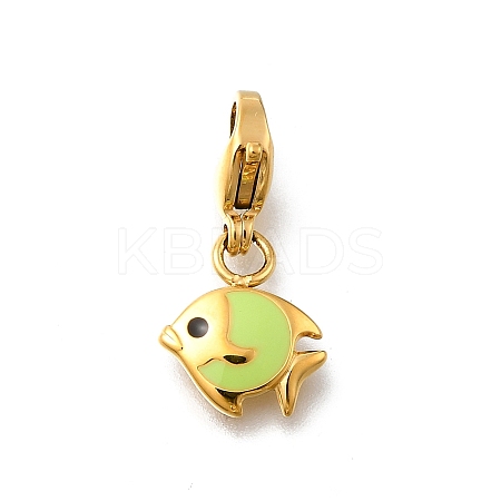 Fish 304 Stainless Steel Enamel Pendant Decorations STAS-R159-48G-05-1