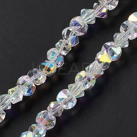 Transparent Electroplate Glass Beads Strands EGLA-L043-AB01-1