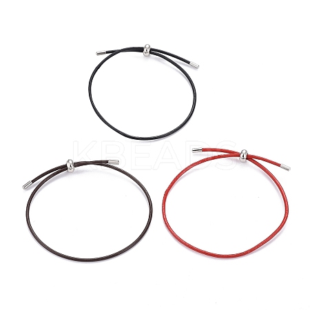 Adjustable PU Leather Cord Slider Bracelets BJEW-F412-05P-1