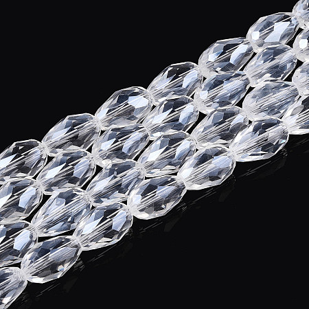 Transparent Teardrop Glass Beads Strands GLAA-T025-79D-01-1
