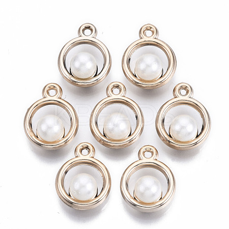ABS Plastic Imitation Pearl Pendants OACR-R248-003LG-1