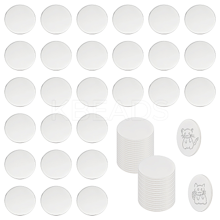 40Pcs Stainless Steel Stamping Blank Tag Cabochons STAS-UN0056-63-1