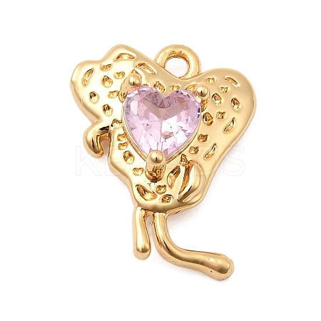 Brass Micro Pave Cubic Zirconia Pendants KK-F916-19G-1