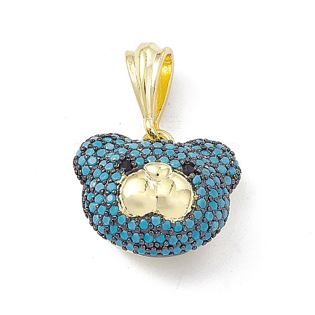 Brass Micro Pave Cubic Zirconia Pendants KK-P224-09EB-04-1
