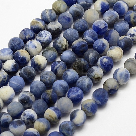 Natural Sodalite Beads Strands G-J364-01-8mm-1