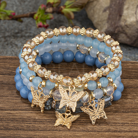 Boho Style Wood Beaded Stretch Bracelet Sets for Women WGE3C3B-35-1
