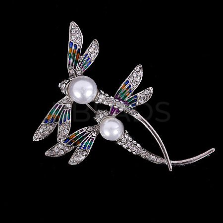 Dragonfly Alloy Rhinestone Brooch PW-WG859D6-01-1