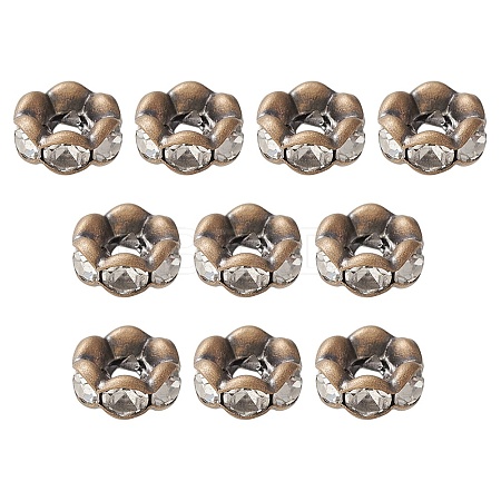 Brass Rhinestone Spacer Beads RB-YW0001-05B-01AB-1