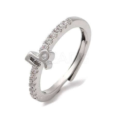 Rack Plating Brass Clear Cubic Zirconia Constellation Adjustable Rings for Women RJEW-S407-08P-12-1