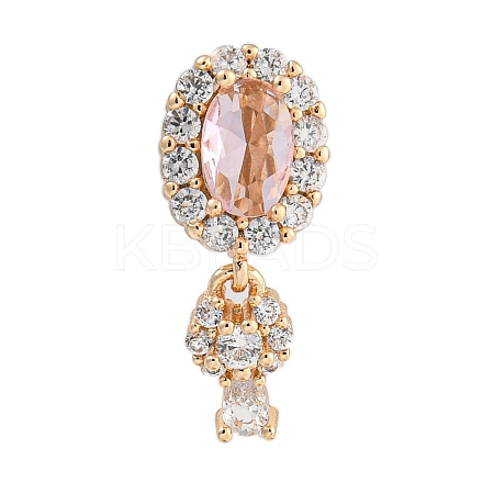 Rack Plating Brass Micro Pave Cubic Zirconia Pendants KK-F876-27KCG-1