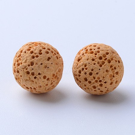 Unwaxed Natural Lava Rock Beads G-F325-14mm-13-1