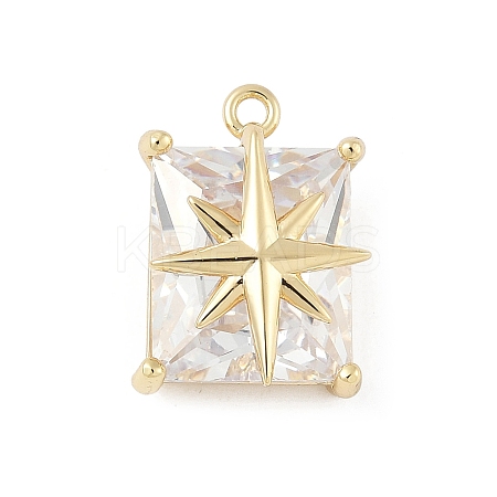 Brass Micro Pave Cubic Zirconia Pendants KK-M326-21G-1