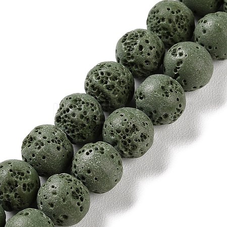 Synthetic Lava Rock Dyed Beads Strands G-H311-08C-03-1