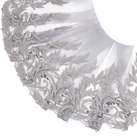 2 Yards Polyester Embroidery Flower Lace Trim DIY-WH0661-27A-1