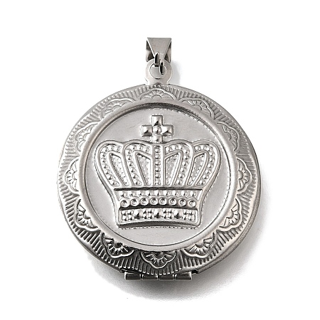 316 Stainless Steel Locket Pendants STAS-C123-04B-P-1