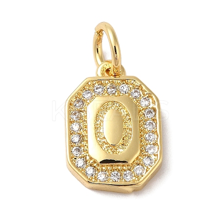 Real 18K Gold Plated Brass Micro Pave Clear Cubic Zirconia Pendants KK-L216-002G-O-1