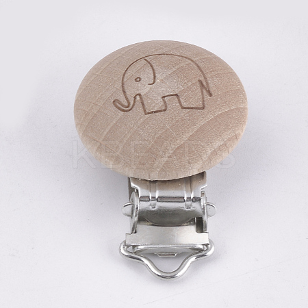 Beech Wood Baby Pacifier Holder Clips WOOD-T015-31-1