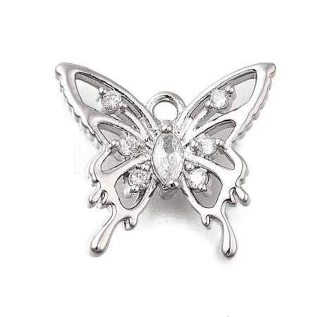 Brass Micro Pave Cubic Zirconia Charms KK-Q048-04P-1