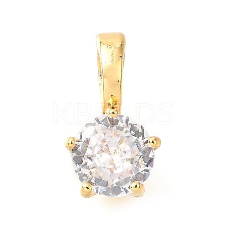 Brass Micro Pave Cubic Zirconia Charms KK-D356-05A-G-1
