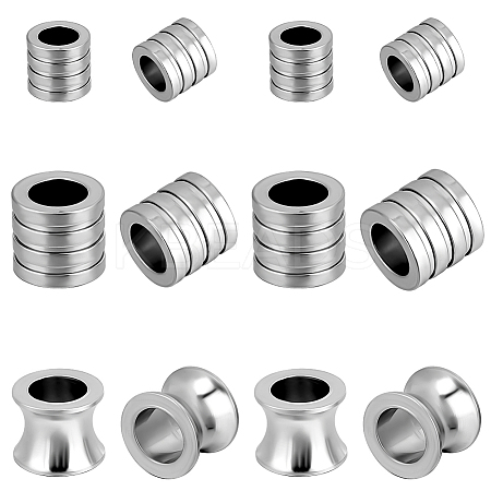 36Pcs 3 Styles 304 Stainless Steel Tube Beads STAS-BBC0006-38-1