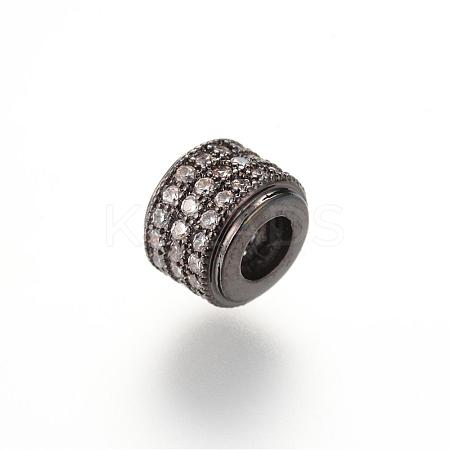 Brass Micro Pave Cubic Zirconia European Beads ZIRC-S053-YS013-3-1
