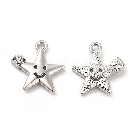 Rack Plating Alloy Rhinestone Pendants FIND-G044-14P-1